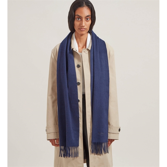 Mulberry Small Solid Merino Wool Scarf Night Sky